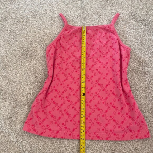 Y2K Lands End Pink Embroidered Cotton Tank Top - Picture 5 of 6
